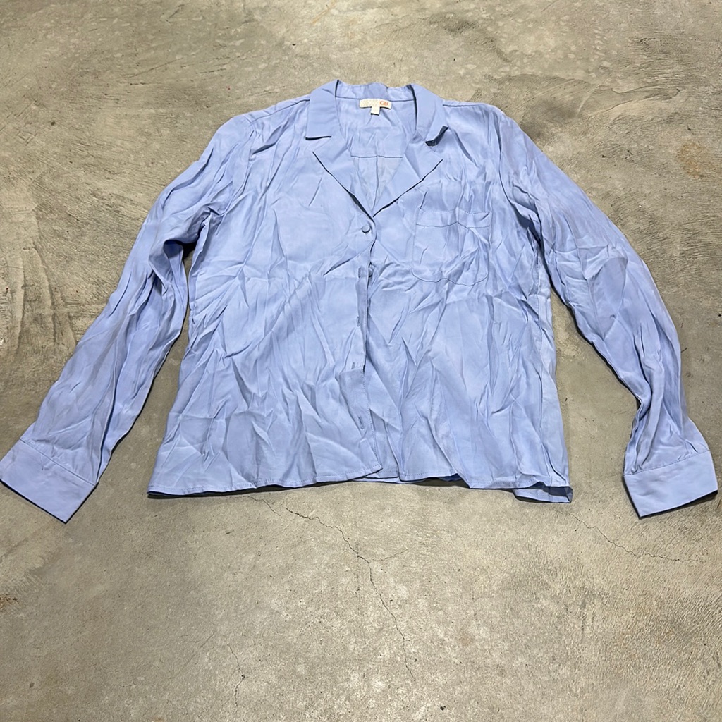Gb Brand Light Blue Button Up Top  Size L  C64